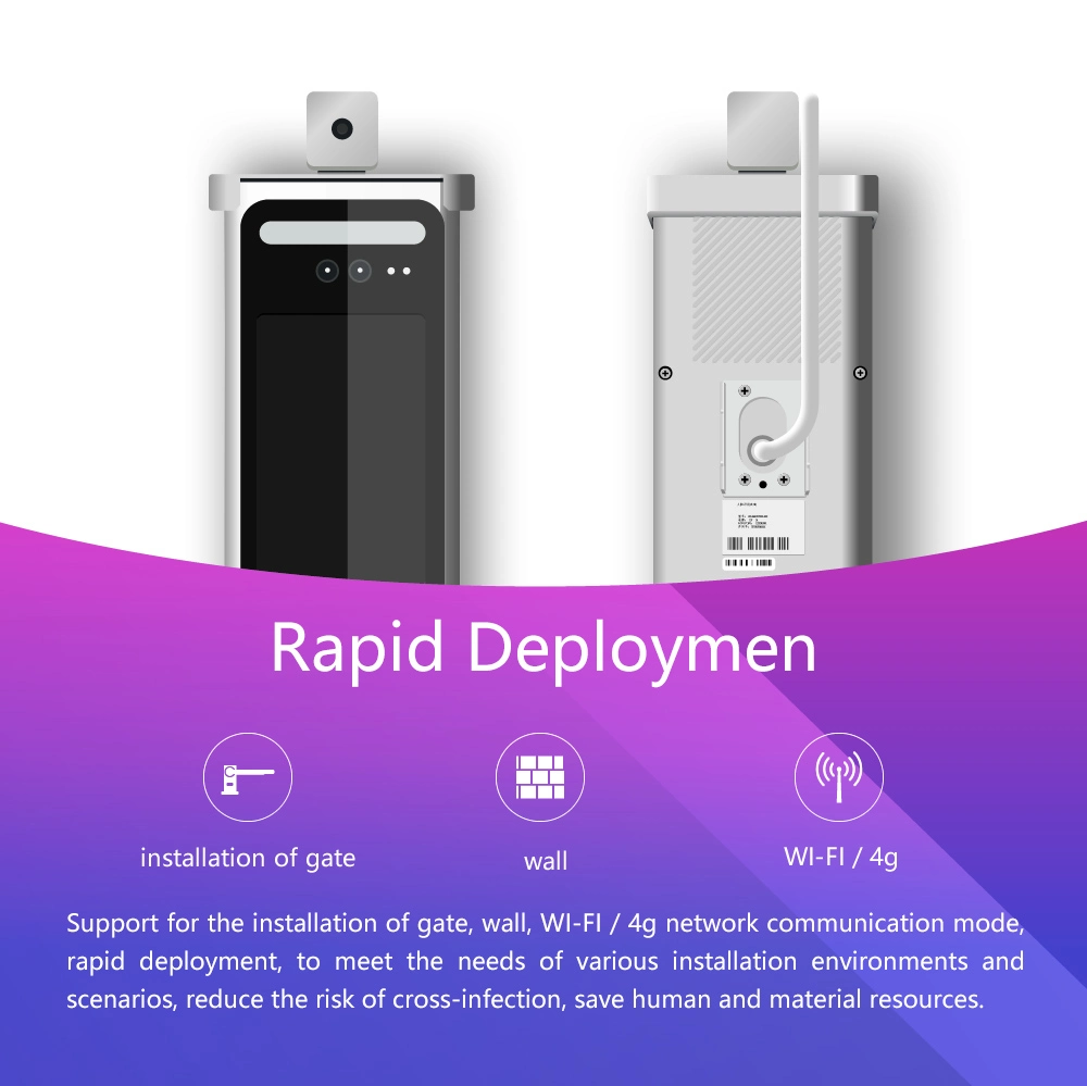 Face Recognition Access Control System Non-Contact Infrared Thermometer Fit for Entrance and Exit of Office Industry and Station