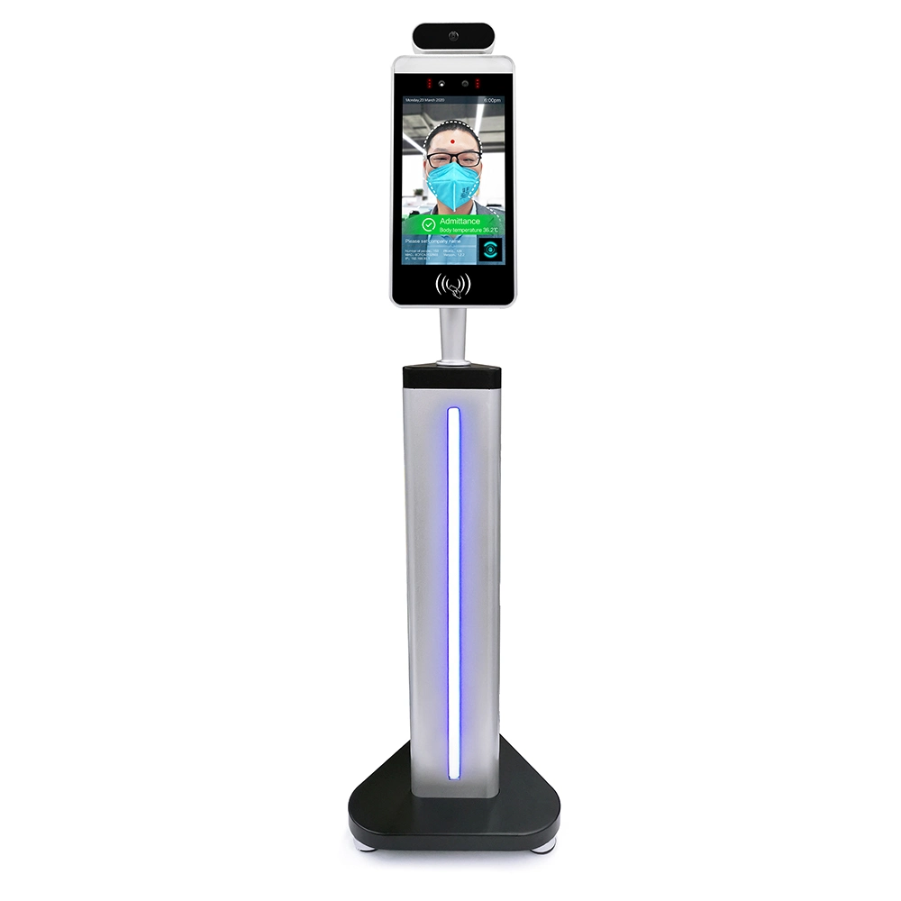 Face Recognize Temperature Display 8 Inch Facial Recognition Body Temperature Kiosk