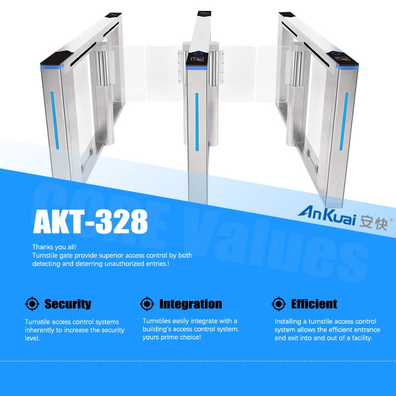 Ankuai Akt328 Single Channel Building Entrance System Security Turnstile Gate Facial Recognition