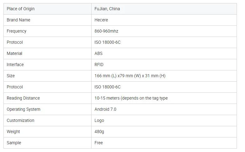 Lowest Cost Android Portable RFID Long Range 860-960MHz UHF Reeader and Writer