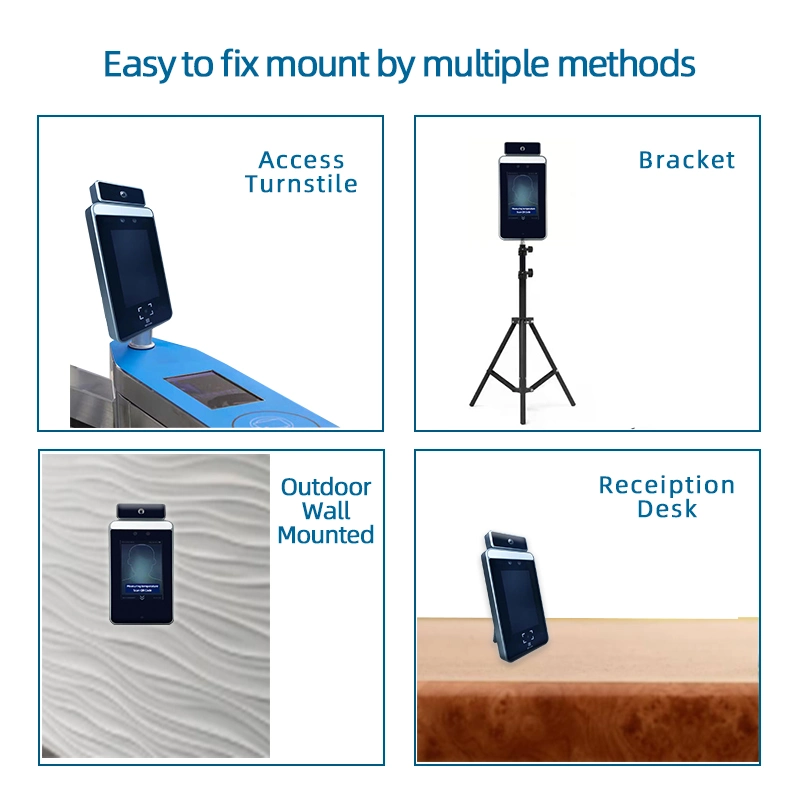 Mipi WiFi Face + Temperature Recognition Access Control Systems EU Health Qr Code Scanner HS-640