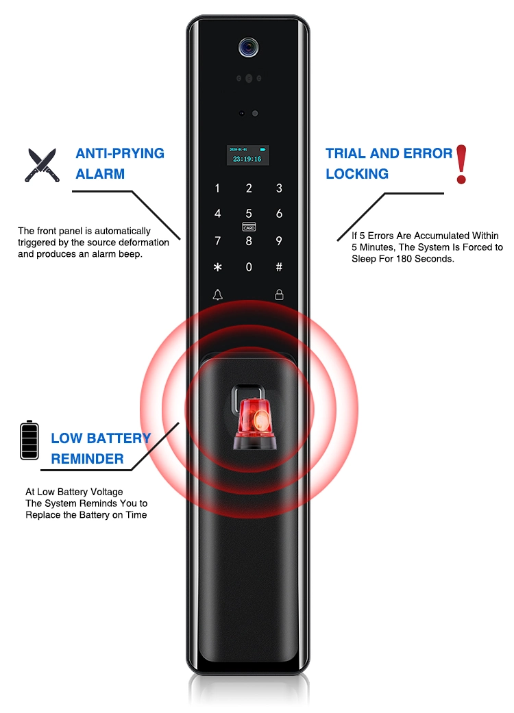 Smart Lock with Camera Fingerprint WiFi APP Control 3D Face Recognition Gate Lock Handle Smart Home Door Lock