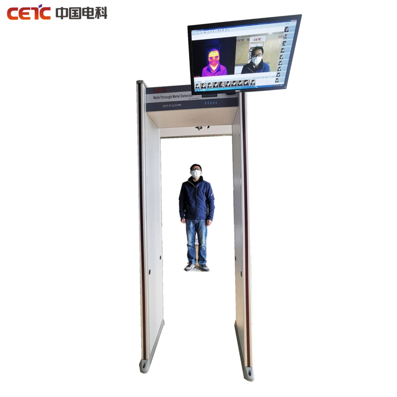 Walk Through Metal Detector with Non-Contact Temperature Measuring and Face Identification