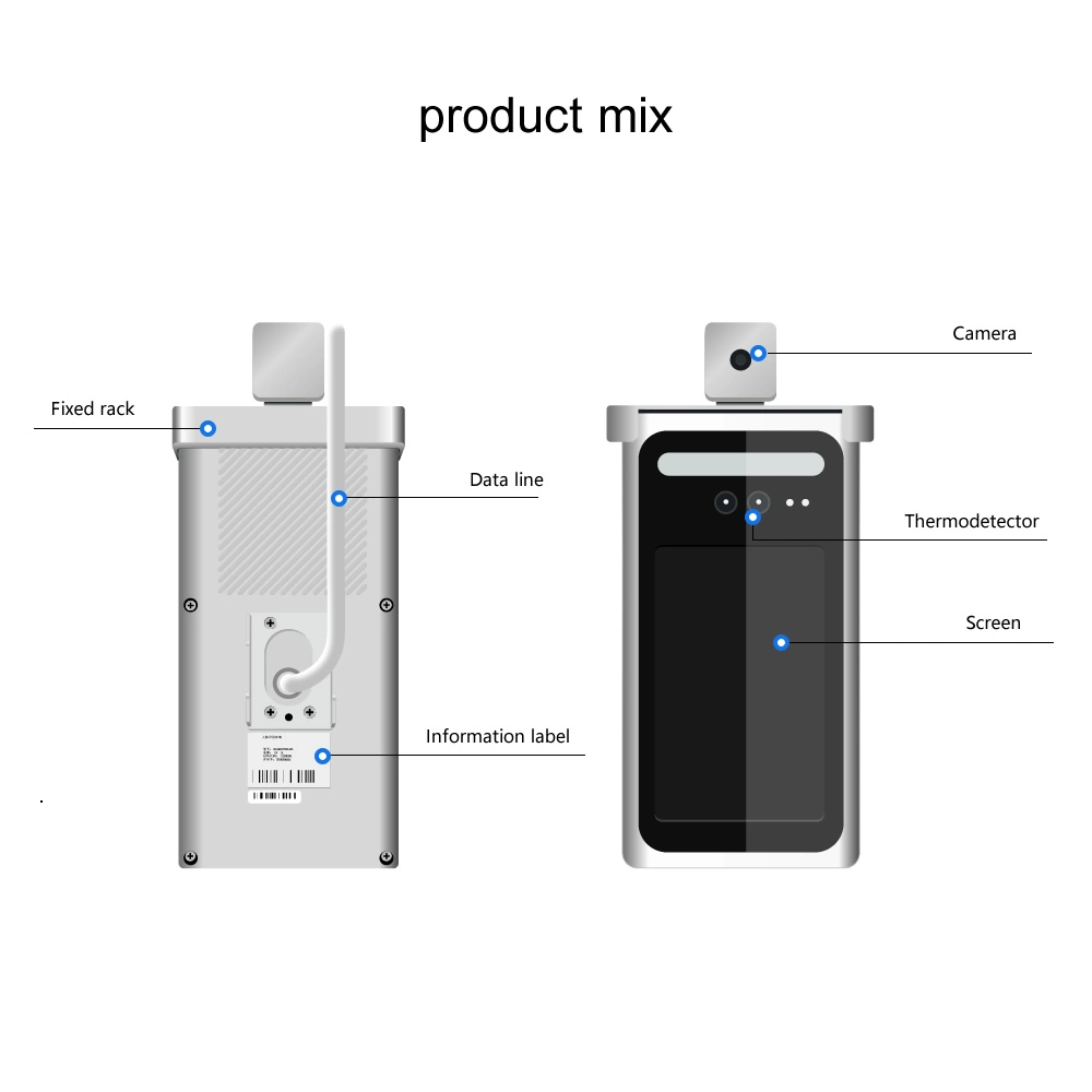 Face Recognition Access Control System Non-Contact Infrared Thermometer Fit for Entrance and Exit of Office Industry and Station