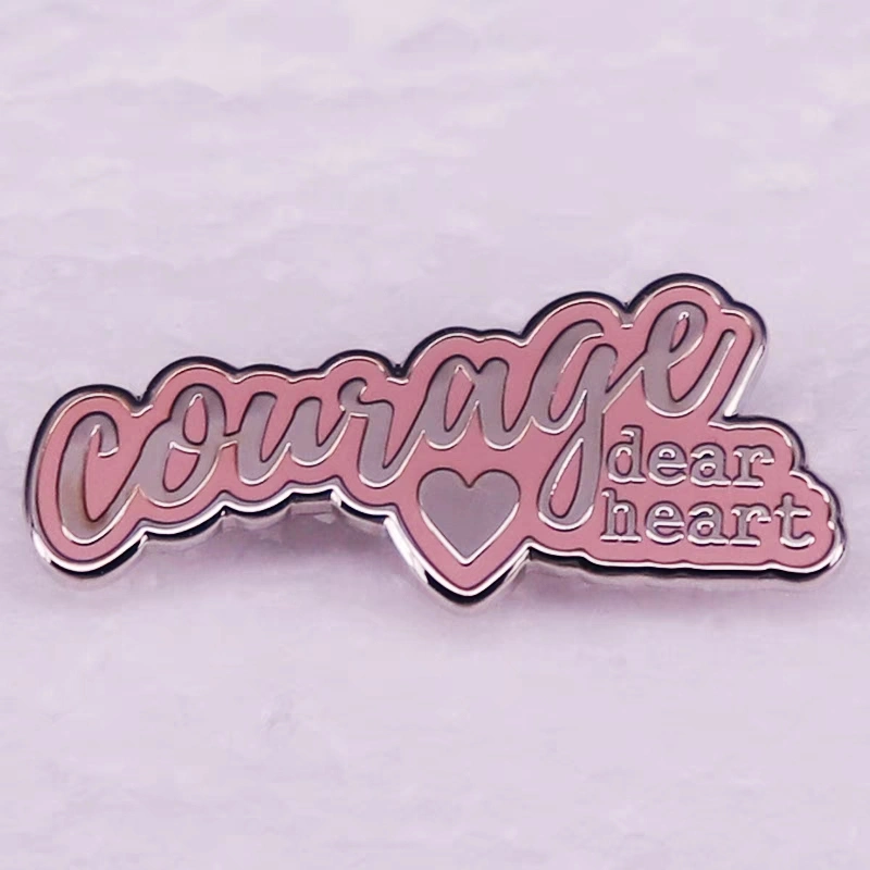 China Small Batch Wholesale Custom Company Logo Cute Pink Sweet Confession Text Lapel Pin/Metal Badge