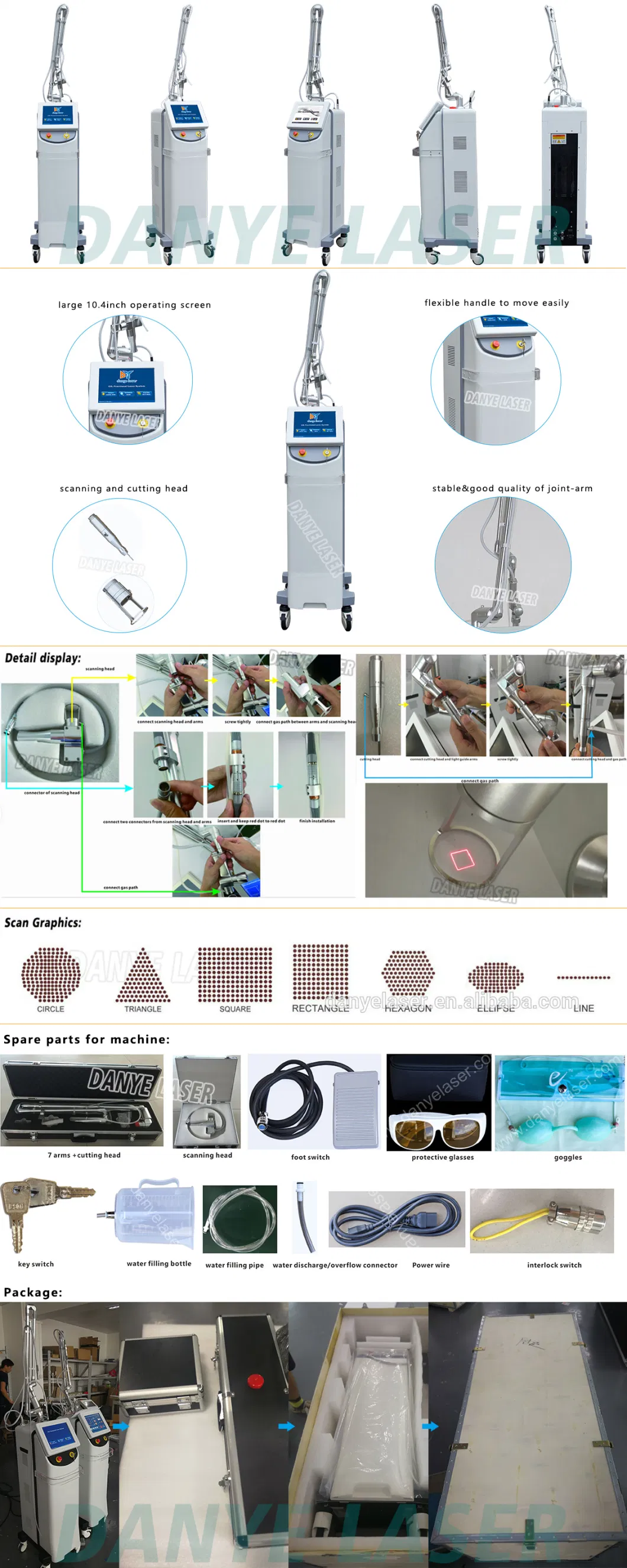 Medical CO2 Fractional Laser Acne Scar Removal Facial Skin Treatment Machine