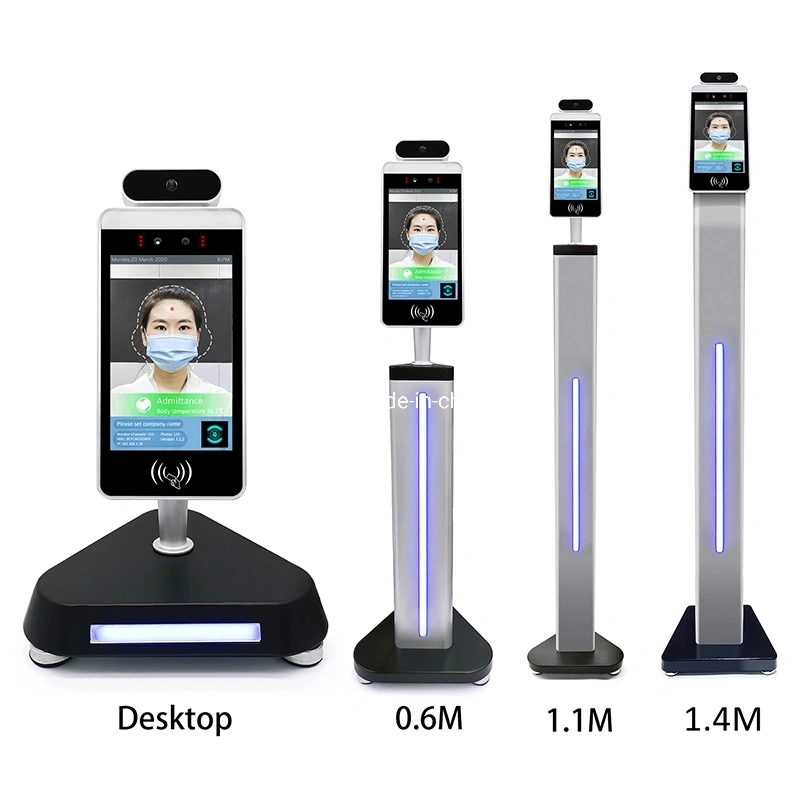 IP 65 New Facial Recognition 8 Inch Digital LCD Screen with Body Temperature Detection for Access Control System