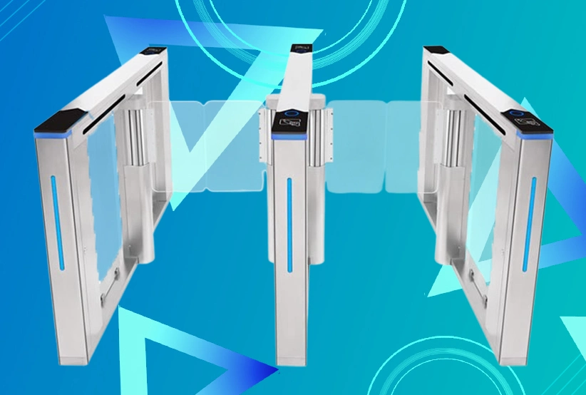 Facial Recognition Turnstile Gate Swing Barrier Gate Fast Speed Pedestrian Access Control Card System