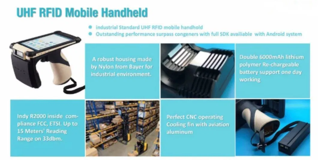 Warehouse Management Data Terminal Android 1d 2D Barcode Scanner UHF RFID Handheld Reader