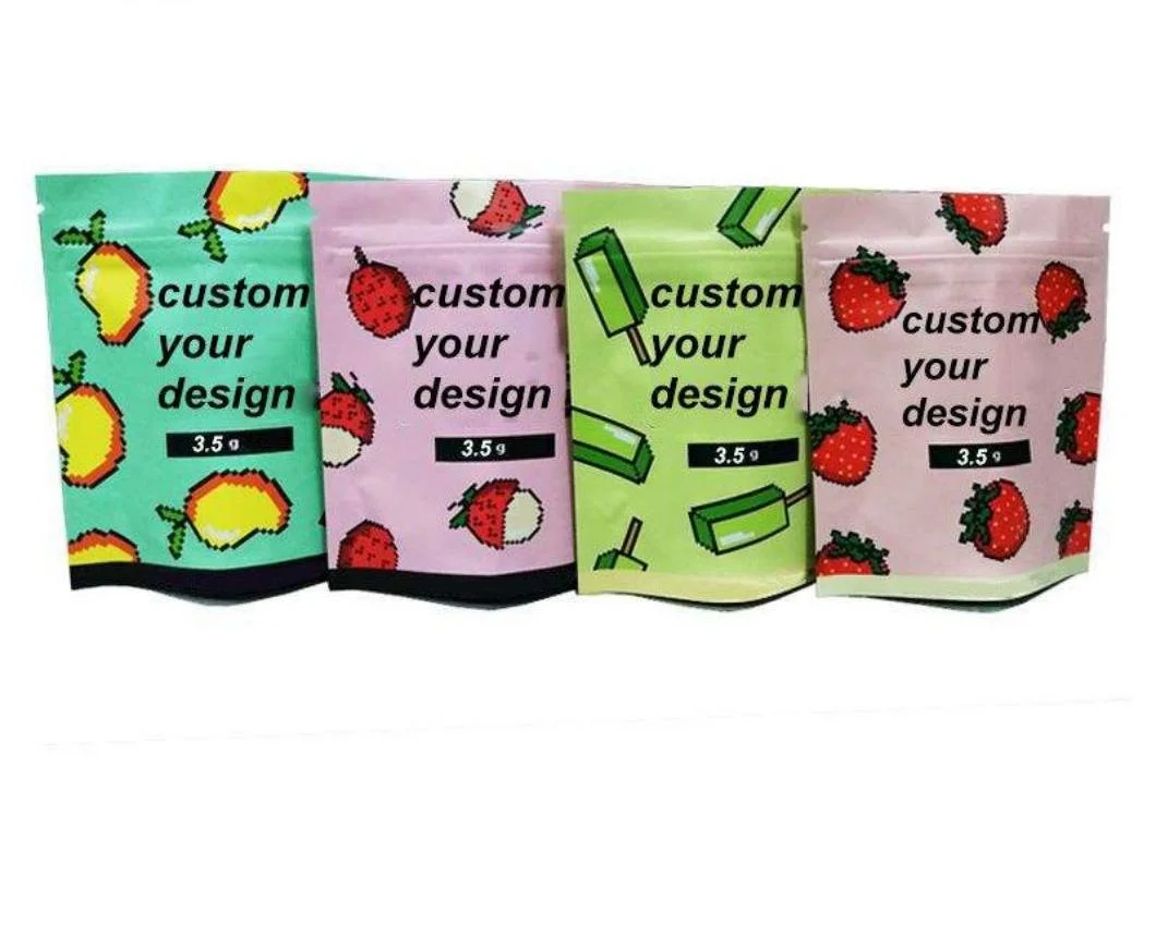 Custom Printed Kraft Empty Flat Bottom Coffee Bean Tea Packaging Bag with Valve Zipper and Window