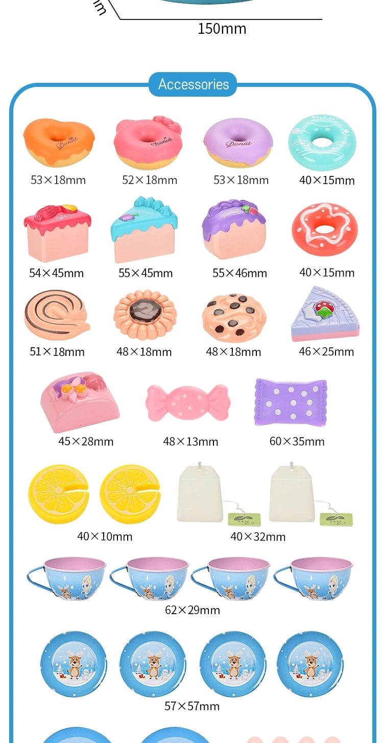 Metalware High Tea Afternoon Tea Cake Stand Dessert Play Set Toys Little Girls Pretend Play Toy Emulational Tin Tea Set Toy Playset