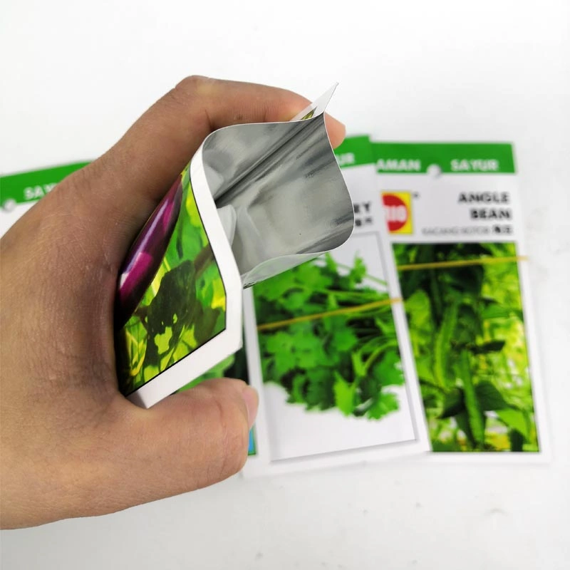 Agriculture Paper Packaging Custom Empty Tomato Seed Packet 3 Side Seal Small Coated Paper Plant Seed Packaging Bags 200g 250g