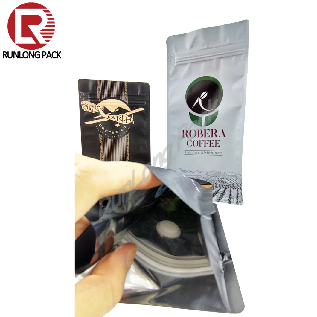 Runlong Pack Matt Surface Zipper Bag for Coffee Bean Packaging