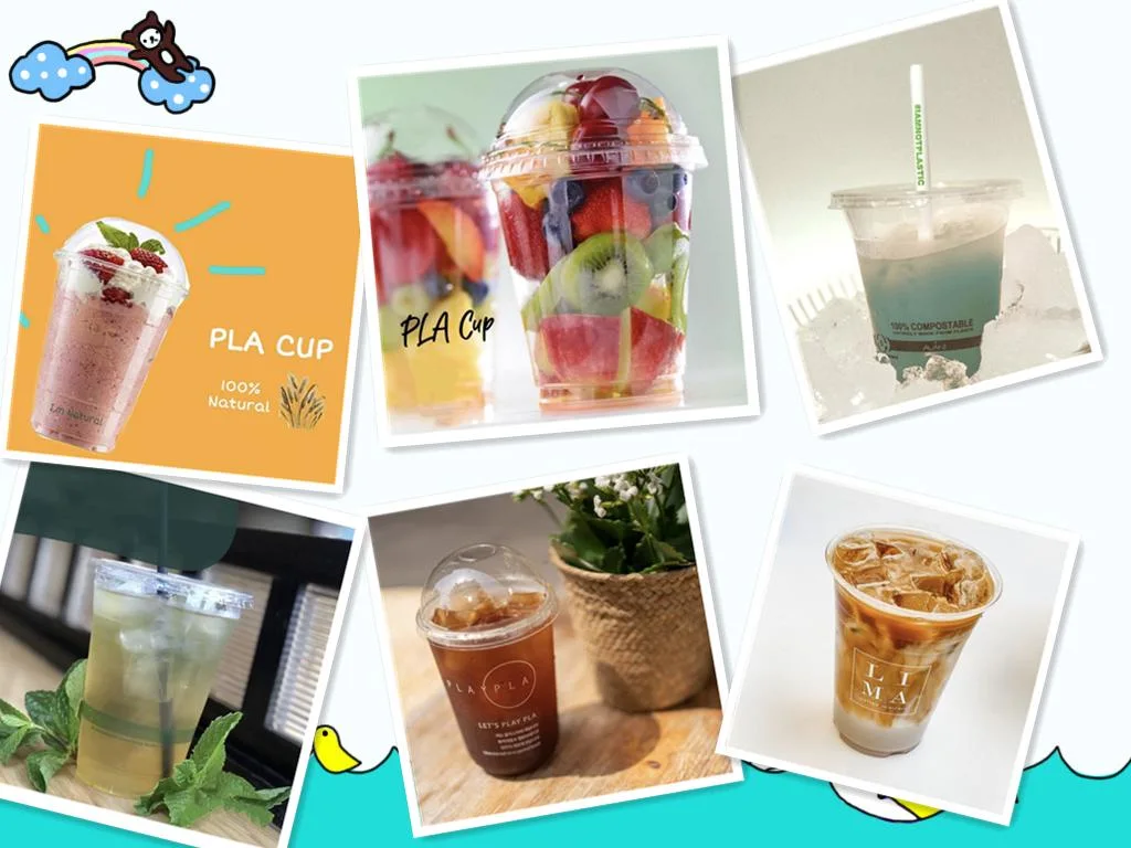 Yogurt Cup PLA Cup Clear Plastic Packaging Disposable with Lids for Cold Drinks Ice Coffee Tea Custom 10/12/14/16/20/24 Oz Party