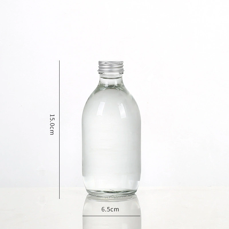 300ml 500ml Round Glass Juice Bottle Milk Tea Drinking Packaging Container for Ice Tea