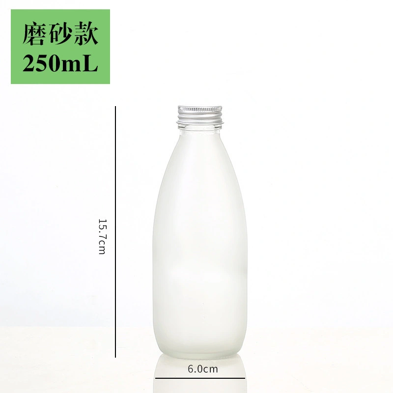 300ml 500ml Round Glass Juice Bottle Milk Tea Drinking Packaging Container for Ice Tea