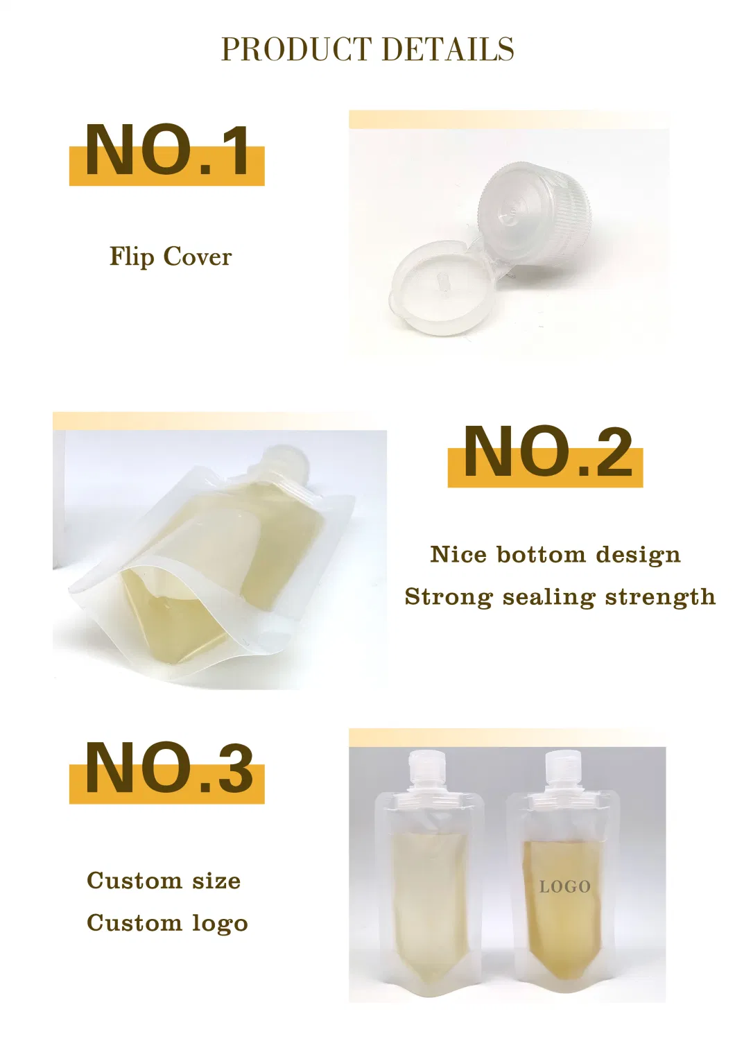 Biodegradable Matte Shower Gel Detergent Refillable Empty Squeeze Pouches Travel Subpackage Lotion Stand up Plastic Spout Pouch