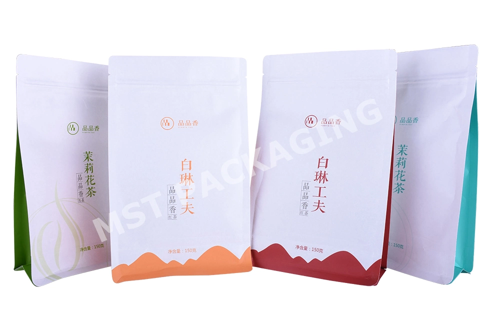 Food Grade Doypack 100% Biodegradable Paper Plastic Bag for Coffee Tea Packing