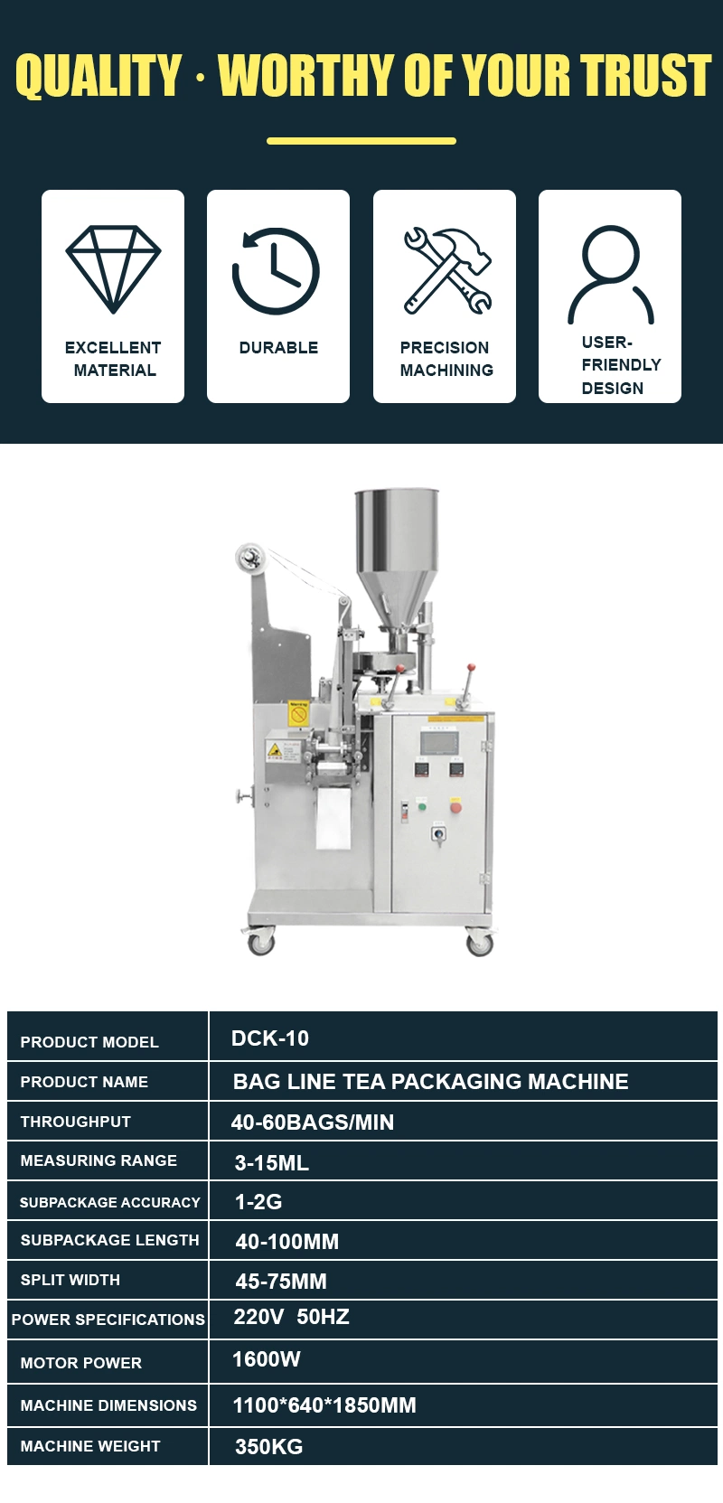 Tea Bag Packing Machine Tea Bag Packing Machine Automatic 3-Side Sealing Tea Bag Teabag Packing Machine