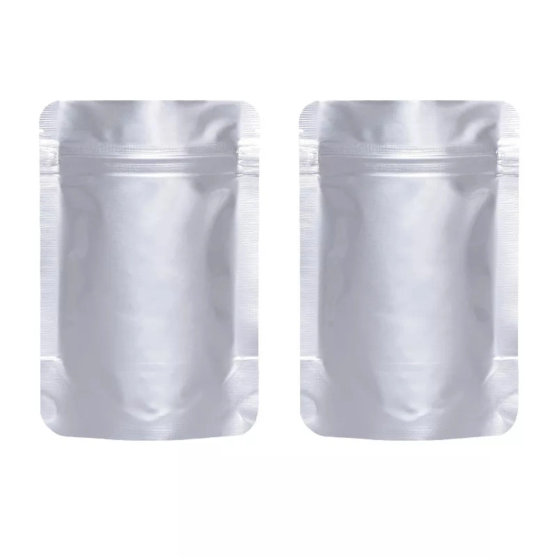 Silver Food Grade Vacuum Heat Three Side Sealable Aluminum Foil Bag Open Top Mylar Foil Packing Pouches Bulk Smell Proof Vacuum Bags