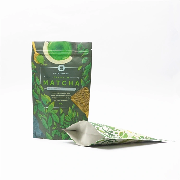 Custom Design 60g Ziplock Stand up Empty Tea Packaging Bag