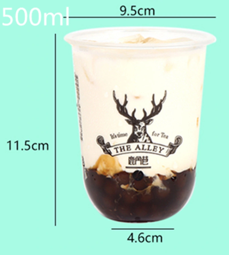 Disposable Drink Cup Net Red Cute Creative Ice Cream Fruit Juice Plastic Cup U-Shaped Milk Tea Coffee Packaging Cups