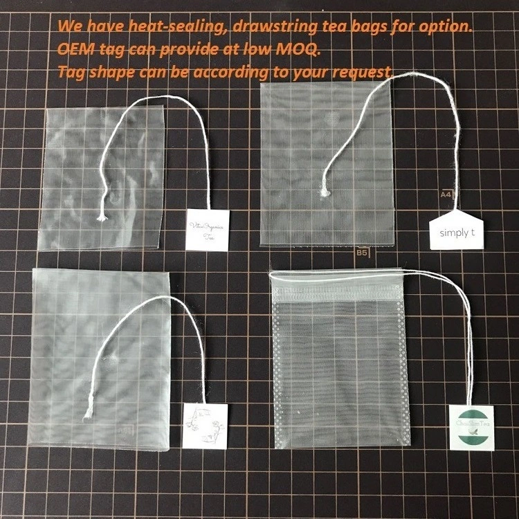 18*20cm Custom Empty Tea Bags Cotton Drawstring Bag Packaging Sachet Biodegradable