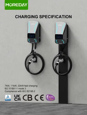 New Design EV Car Charger with Dlb Wall Box EV Charger Wallbox 11kw Typ 2 Home Use EV Fast Charging Station Wall-Mounted