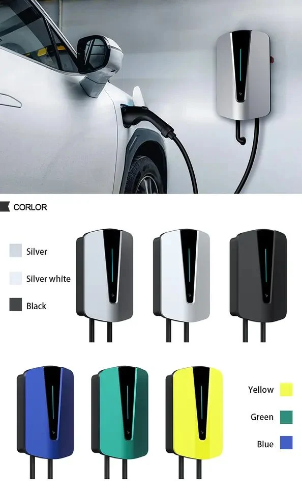 Manufacturer J1772 Home AC Q8 with LED Screen Tesla Electric Car Solar Smart Wall Box 7kw Level 2 2 32A 7kw EV Charger