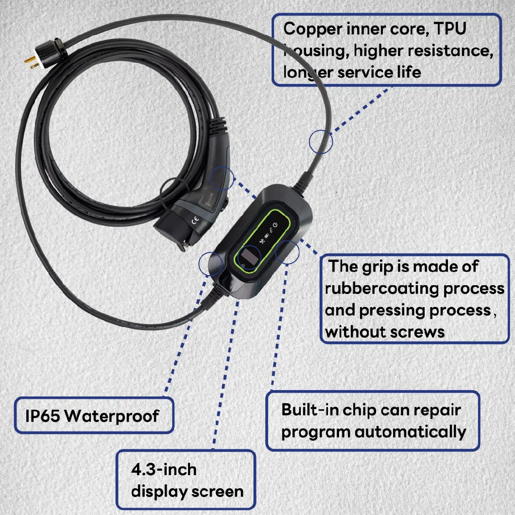 Made in China Latest Electric Car Home Charging High Quality Evse Type 2 EV Charger Cable 32A Mode Level 2 3.5kw EV Charger Portable