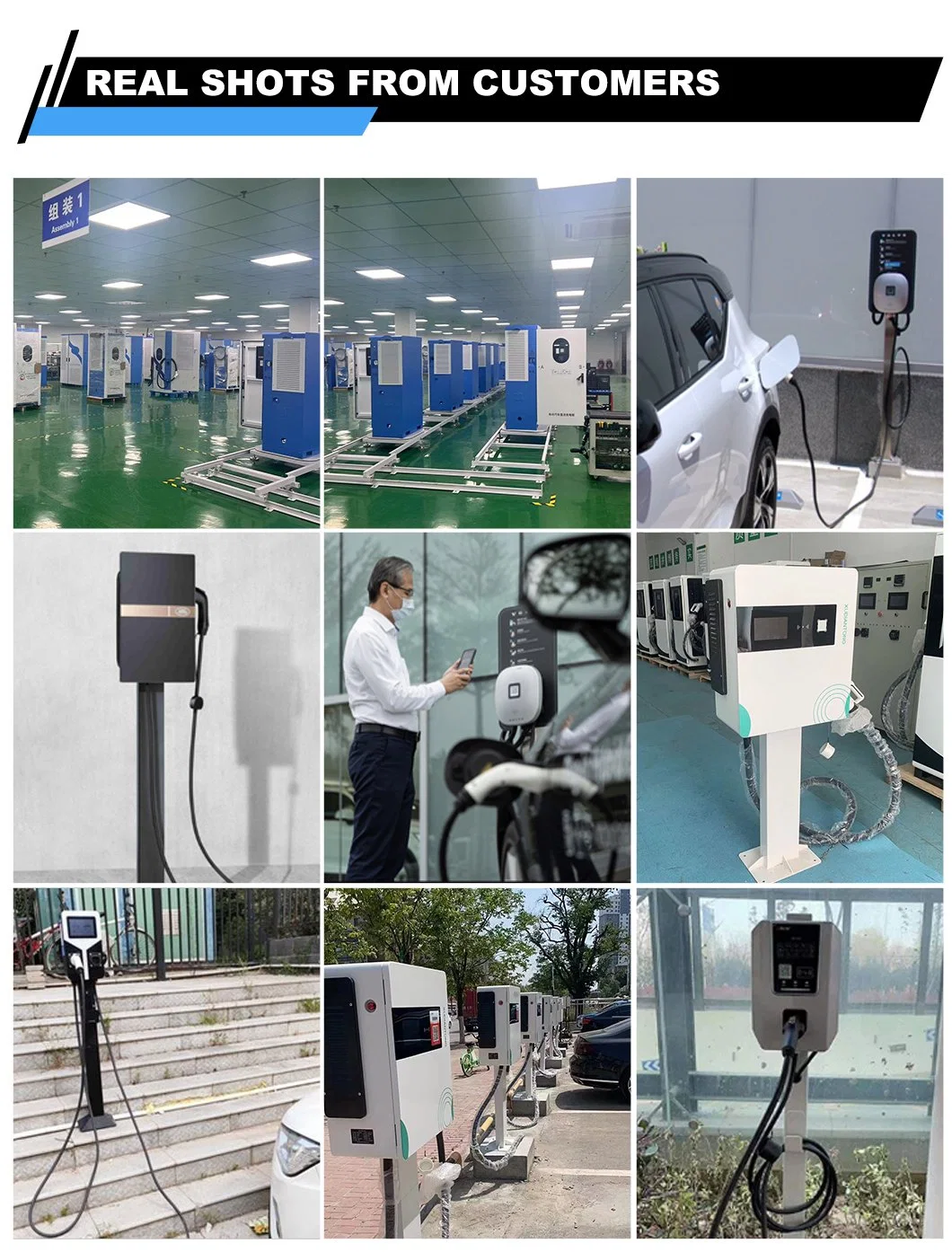 22kw 32kw AC EV Charger Wall Box Type 2 Type 1 Wall-Mounted DC EV Charging Stations