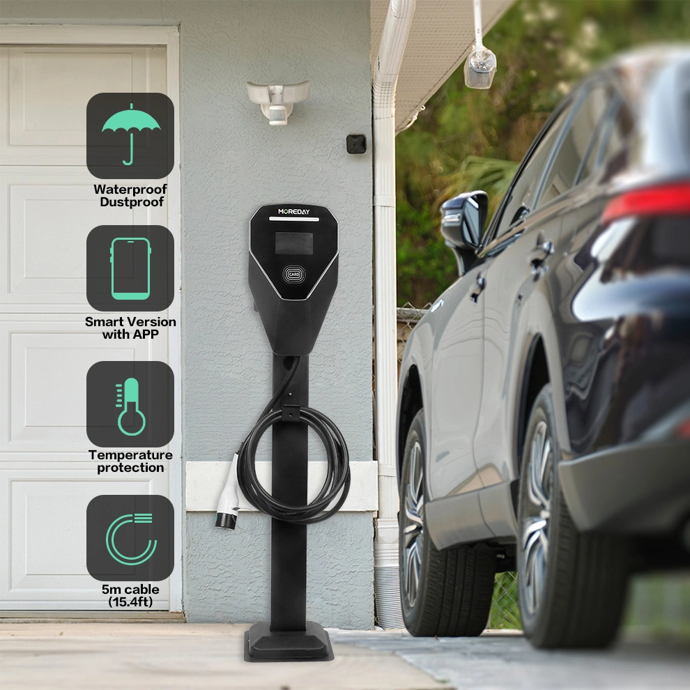 Evse J1772 Vehicle Smart Type 1 32A 240V Home Level 2 AC Wallbox 7kw Electric Car EV Charger