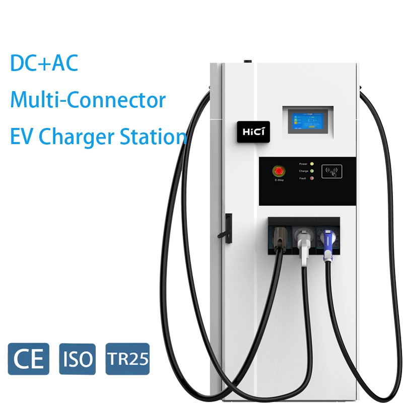 60kw/120kw/180kw Ocpp 1.6j Chademo, CCS2, Type 2 DC+ AC Connector EV Car Charging Station Charging Pile for Outdoor Commercial Use