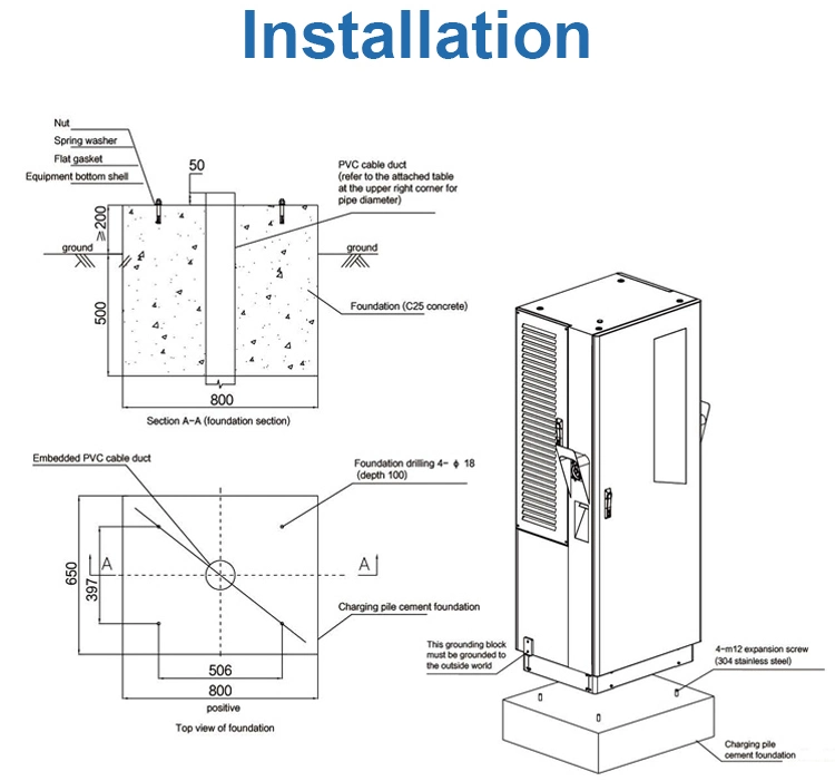 Custom 180kw EV Charger UL Certified Fast Charging Stations for Electric Cars DC Charging Pile