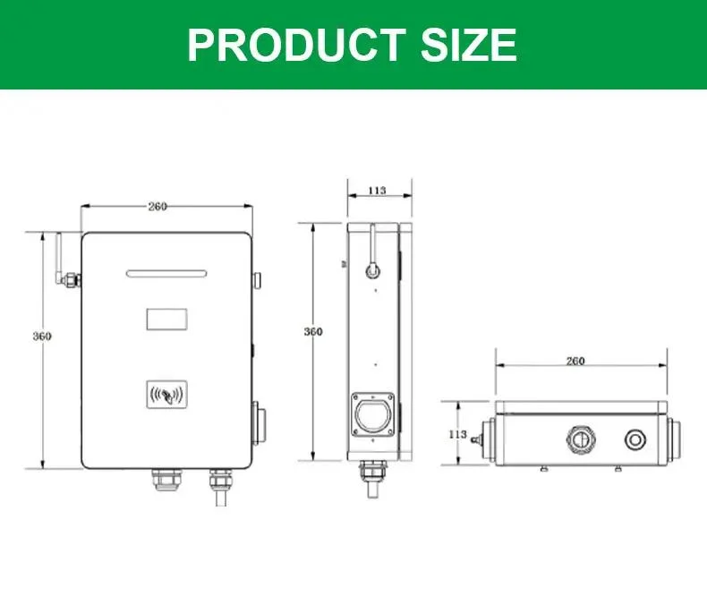 New Products 32A Wall-Mounted EV Charger Cable Box Charging Station Custom Brand