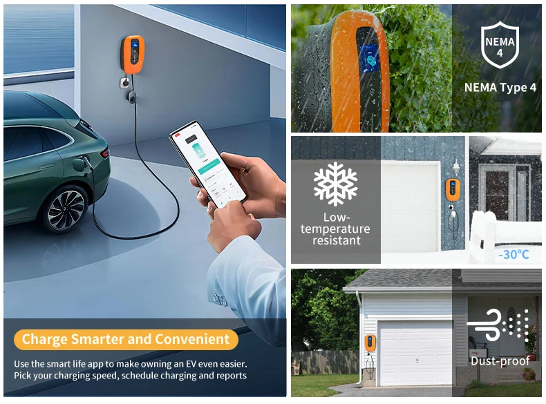 32A 40A 48A Level 2 EV Charger Charging Station with NEMA 14-50