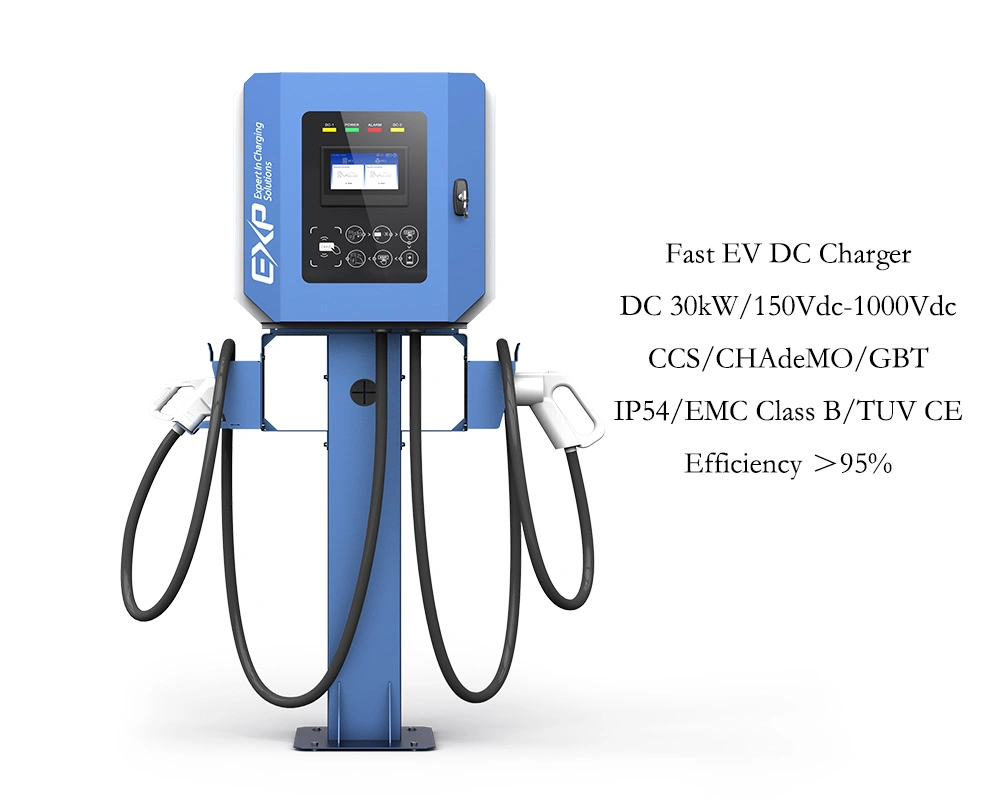 Hot Sale Car Battery Charger Stand Column 30kw DC EV Charging Station Manufacturer