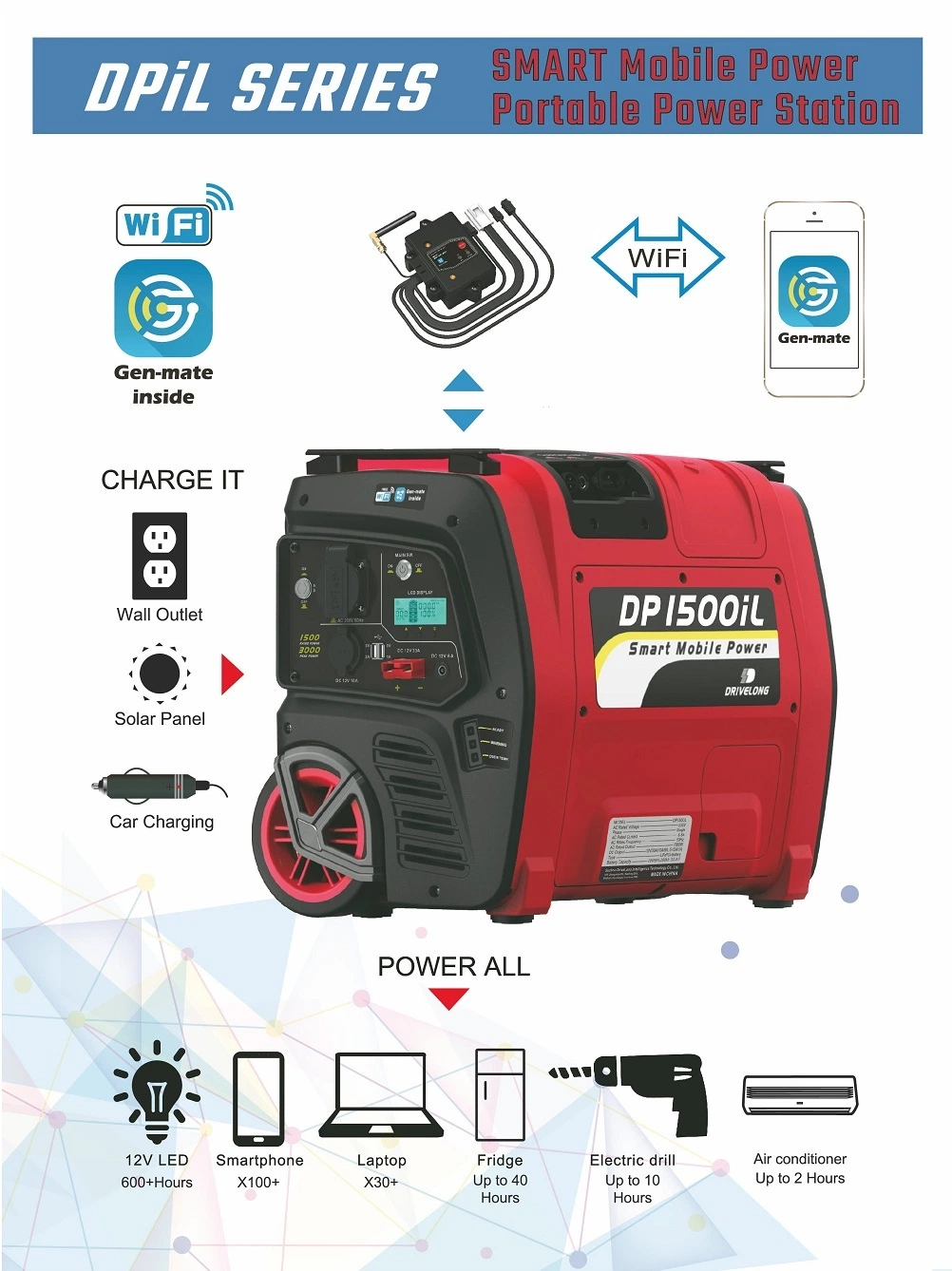 1000W 220V Output AC 100-240V Overload Protection Grid Charging Portable Solar Station