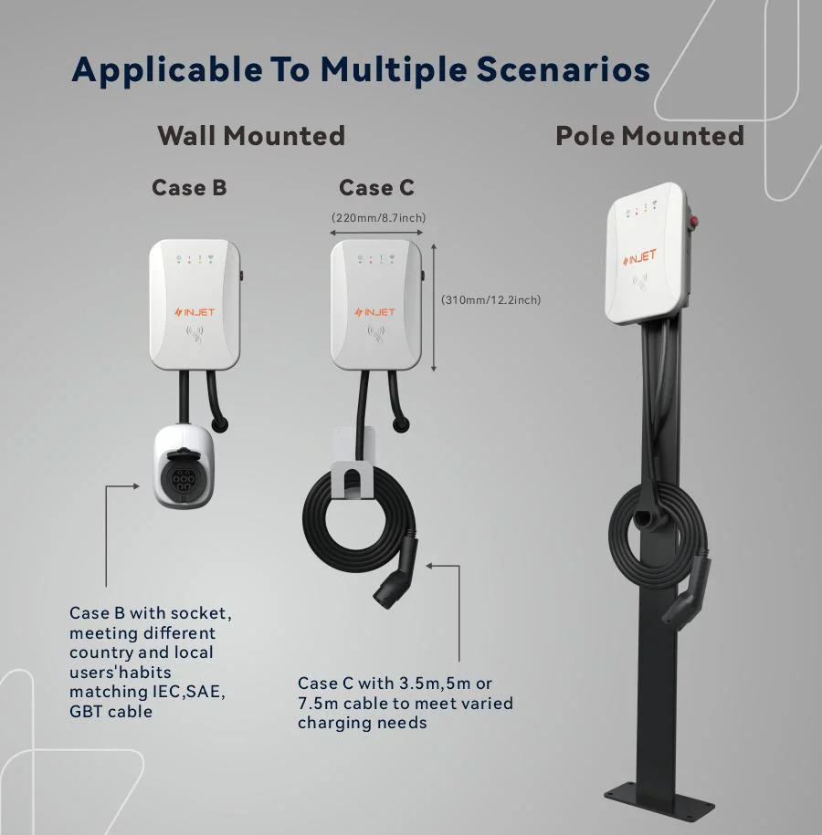 Cms Software and Mobile Application for EV Charger Ccid20 UL Listed Wallbox 10kw Car Charger Made in China Floor Mounted EV Charger