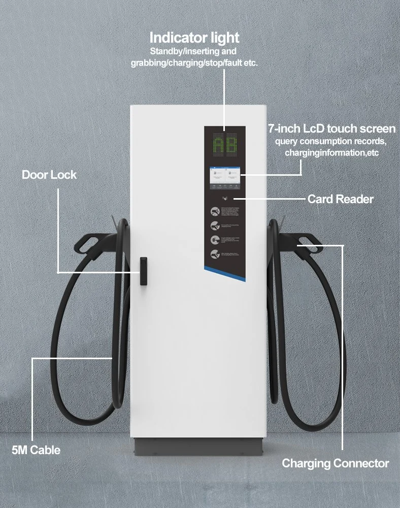 China Manufacturer Ocpp Touch Screen 60kw 80kw 100kw EV Charger Chademo Commercial Car Charger DC Fast EV Charging Station