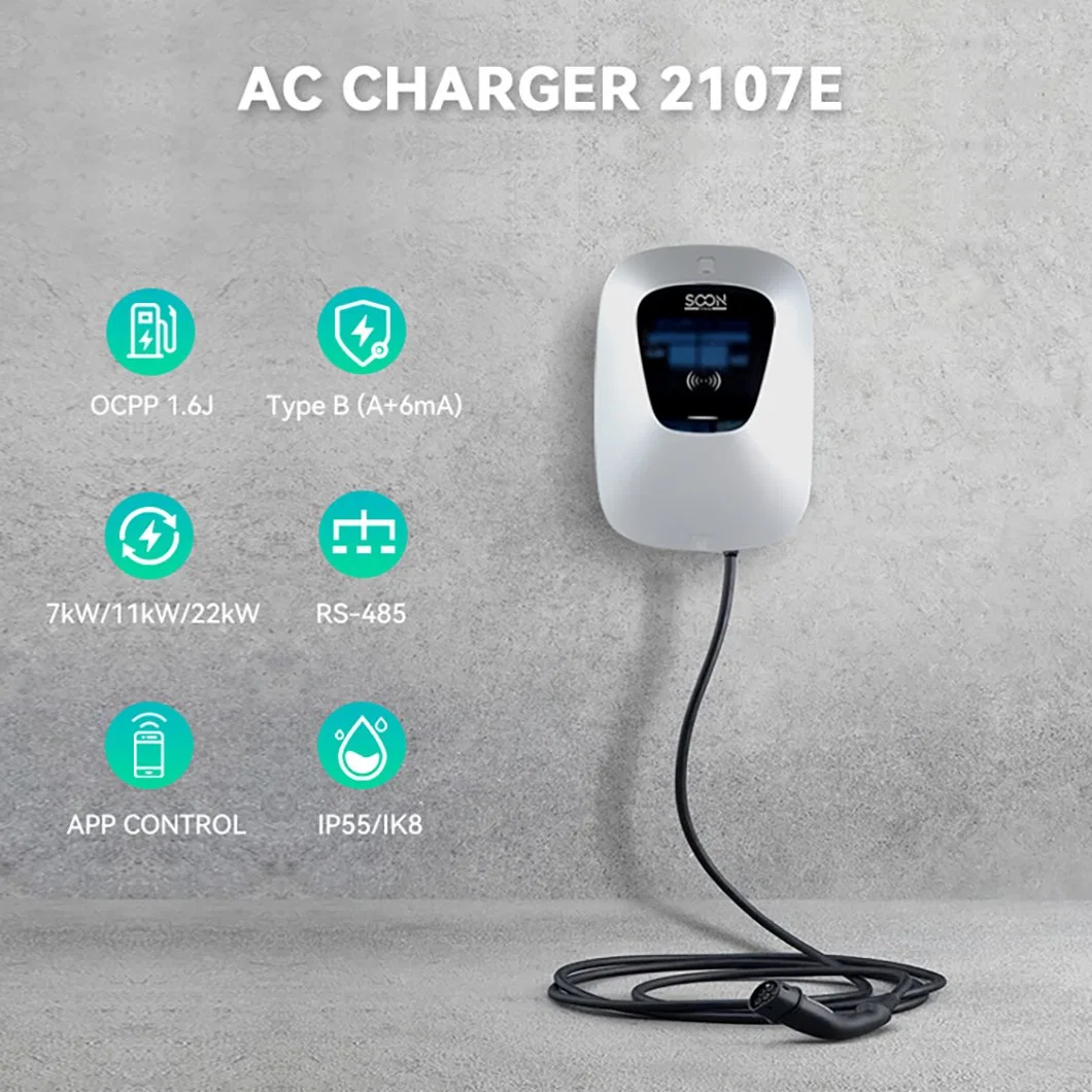 Ocpp 3phase 11kw 22kw AC EV Fast Charger Station RFID 4G WiFi Support