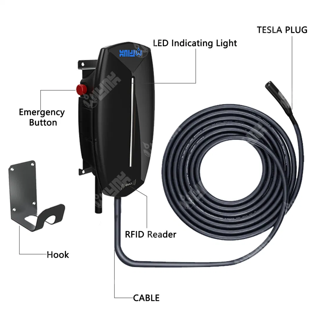 Car EV Charging Station Tesla Wall Connector 11kw 48A Tesla Nacs Model3 EV Charger Nacs Wallbox Pile