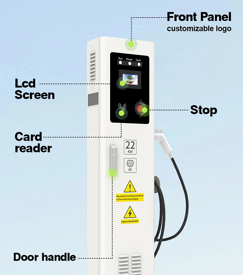 UL Certified Fast Charger Evse AC EV Charger 7kw 11kw 22kw GB/T 32A Ground Mounted Energy Electric Vehicles Fast Charging Station