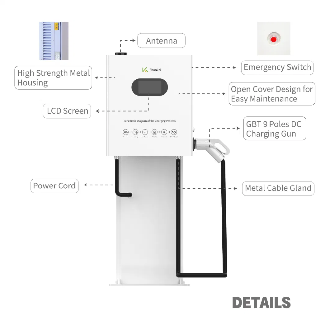 Wholesale Price 20kw LCD Level 3 Gbt Wall Mounted Ocpp Evse DC Commercial EV Charging Station with Payment