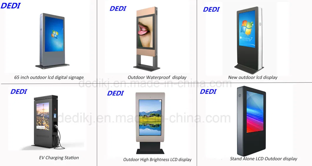 Outdoor Digital Signage Weatherproof LCD Display Free Standing Electric Vehicle Kiosk 55 Inch Outdoor EV Charging Station