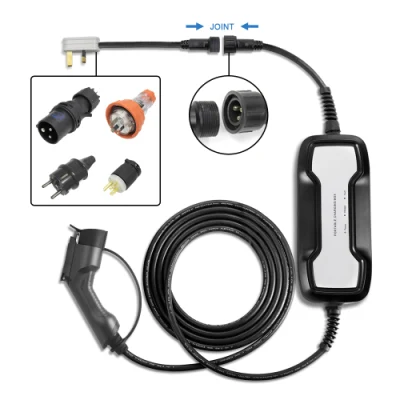  10Un cargador portátil de verificación de carga del vehículo eléctrico con enchufe tipo 1 Toma REINO UNIDO