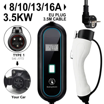 Cargador de vehículo móvil 16A 3,6kw ajuste la corriente 8/10/13/16A conector GBT Cargador para vehículo eléctrico estándar chino PHEV Hybrid Car