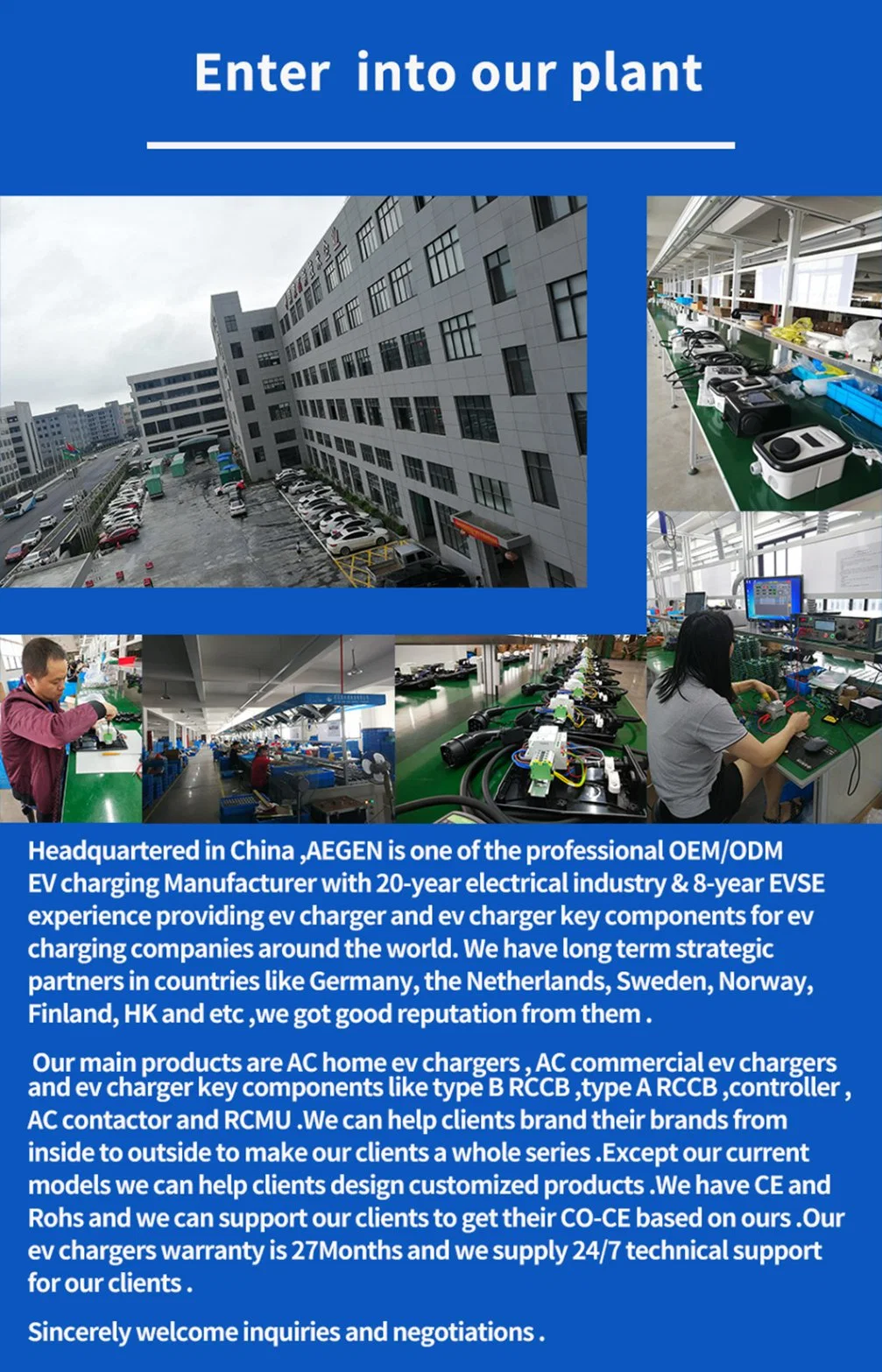 Custom-Made/OEM/ODM EV Charger China Manufacturer with Ce Approval