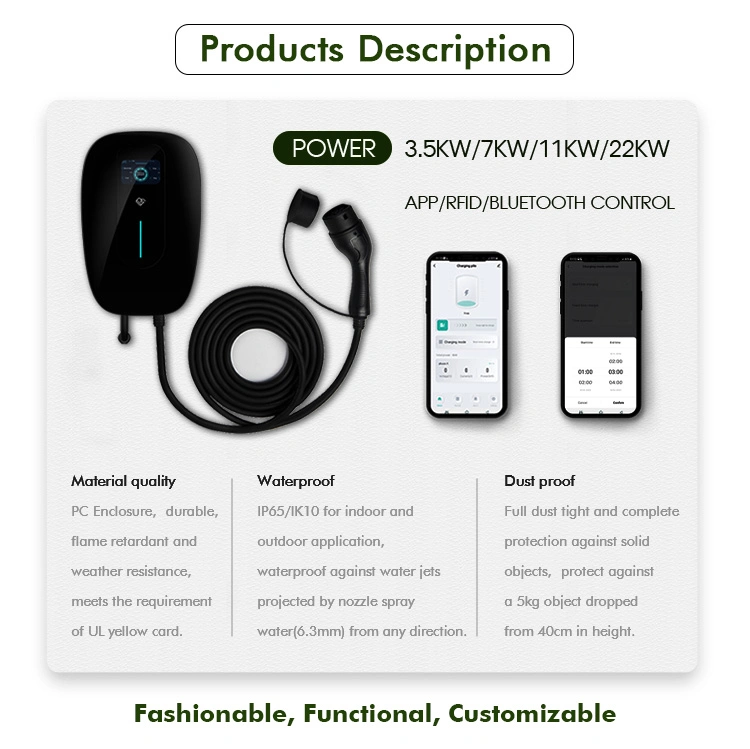 IP 65 AC Car Charger Suppliers EV Charging Station with RoHS CE for Outdoor Use