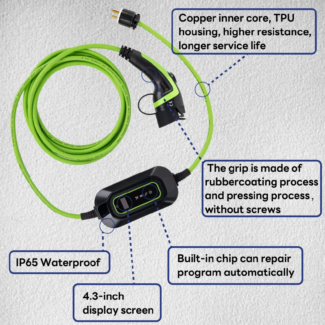 Portable EV Charger and Car Charger Vehicle Electric Charging Station for Home Application with ETL and WiFi EV Charger